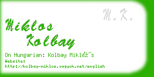 miklos kolbay business card